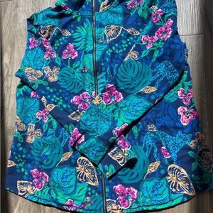 Lilly Pulitzer Floral Zip-Front Women's Jacket - Blue/Teal